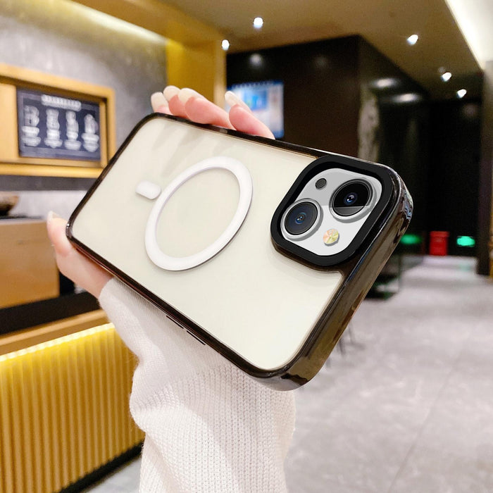 For Iphone 15 Kingsteel Wolf Colour Point Magsafe Transparent Phone Case