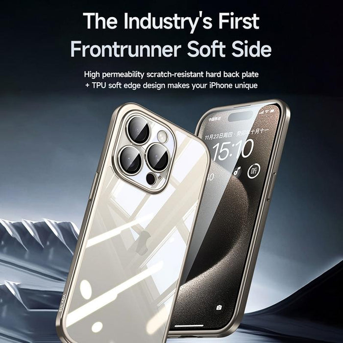 For Iphone 15 Electroplating Frosted Pc & Tpu Shockproof Phone Case