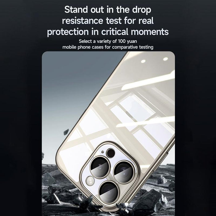 For Iphone 15 Electroplating Frosted Pc & Tpu Shockproof Phone Case