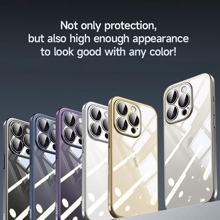 For Iphone 15 Electroplating Frosted Pc & Tpu Shockproof Phone Case