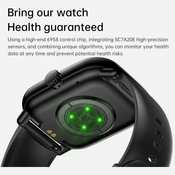 2.01 Inch Ips Hd Screen Smart Watch Supports Bluetooth Call / Health Monitoring Black