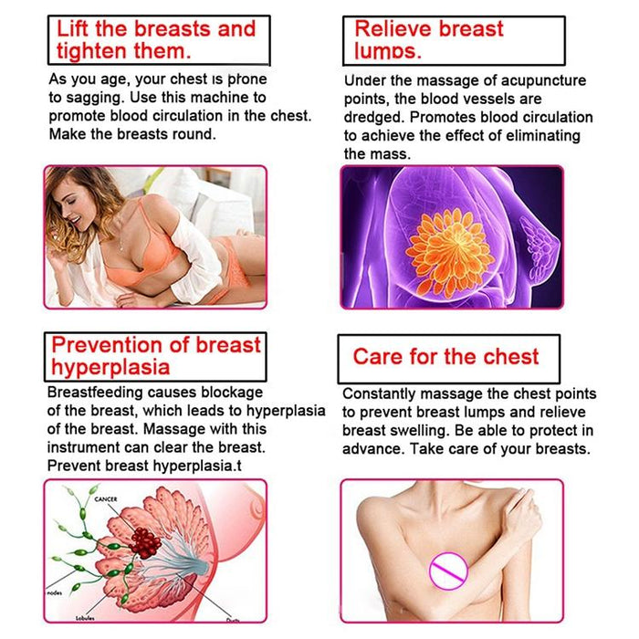 Portable Electric Chest Massager Usb Charging Remote Control