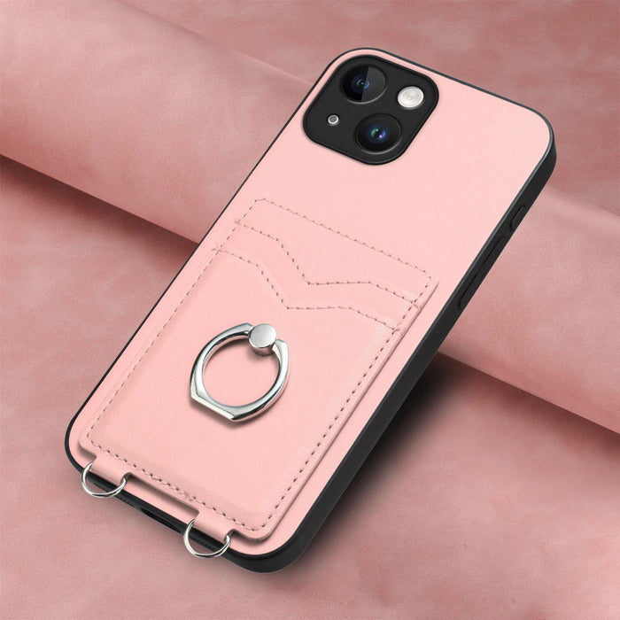 For Iphone 15 Ring Card Holder Phone Case