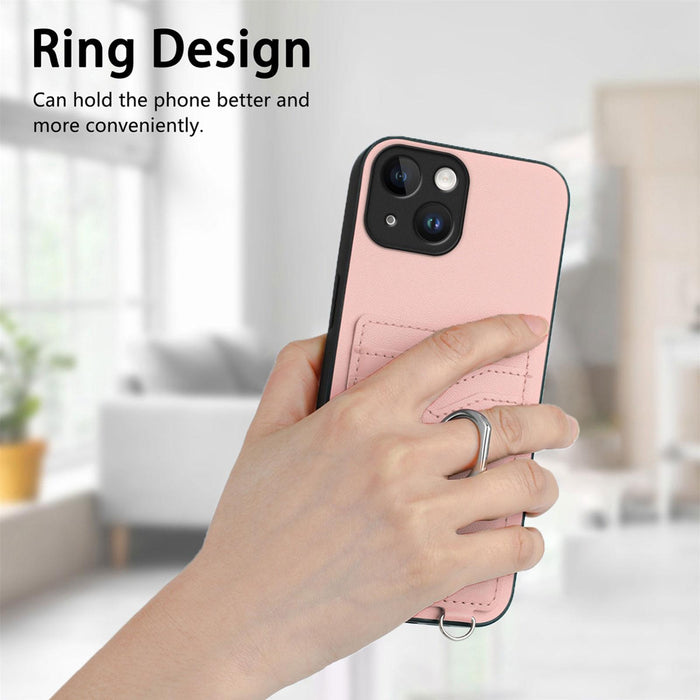 For Iphone 15 Ring Card Holder Phone Case