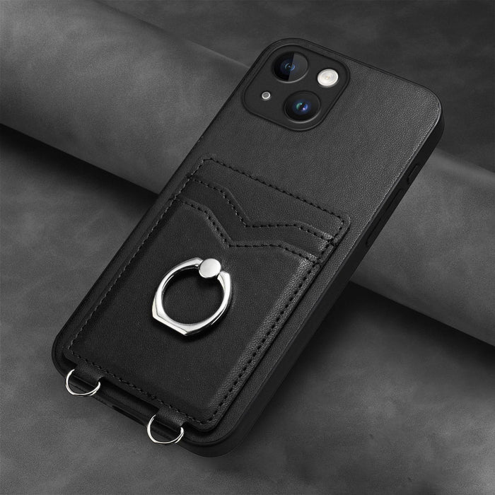For Iphone 15 Ring Card Holder Phone Case