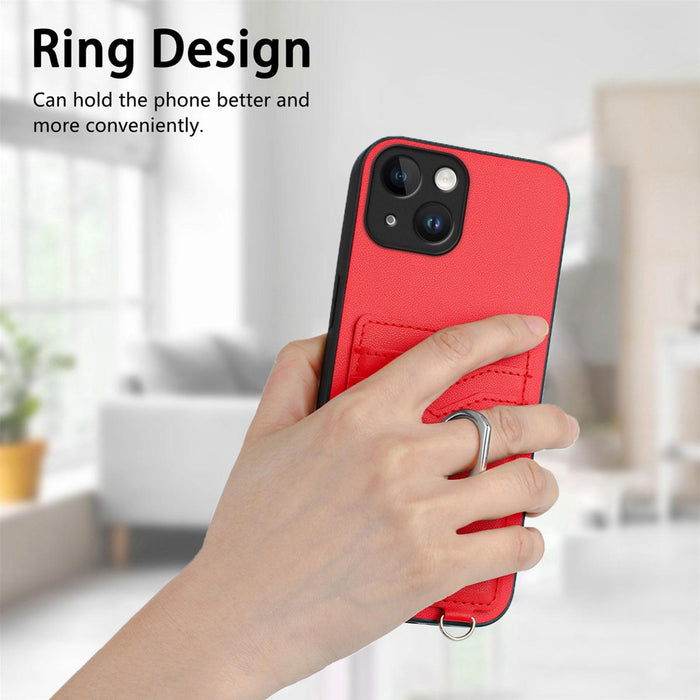 For Iphone 15 Ring Card Holder Phone Case