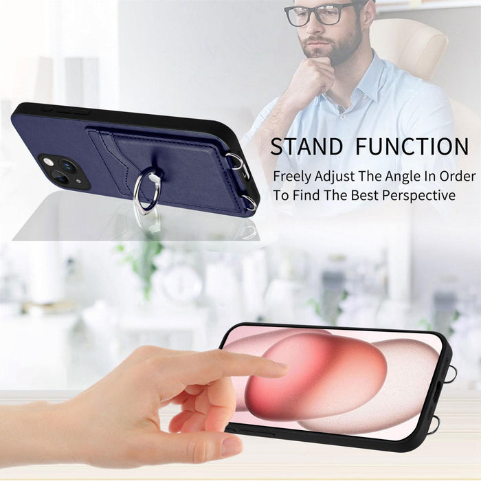 For Iphone 15 Ring Card Holder Phone Case