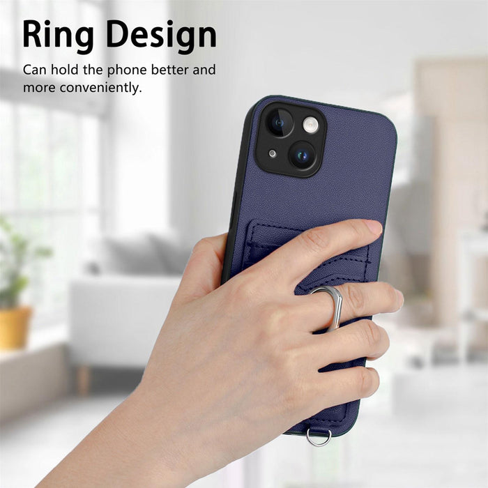 For Iphone 15 Ring Card Holder Phone Case
