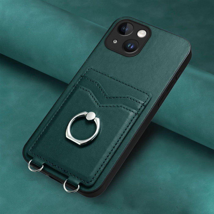 For Iphone 15 Ring Card Holder Phone Case