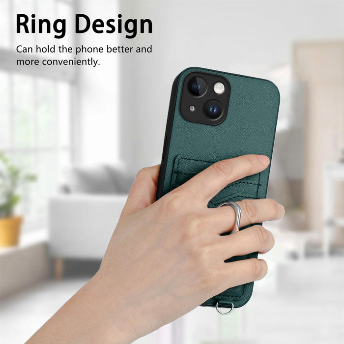 For Iphone 15 Ring Card Holder Phone Case