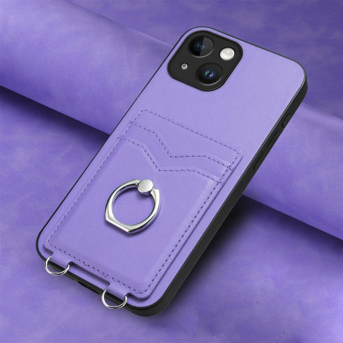 For Iphone 15 Ring Card Holder Phone Case