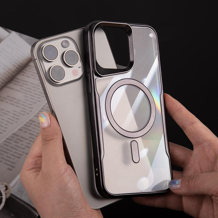 For Iphone 15 Blade Magsafe Magnetic Transparent Pc Phone Case