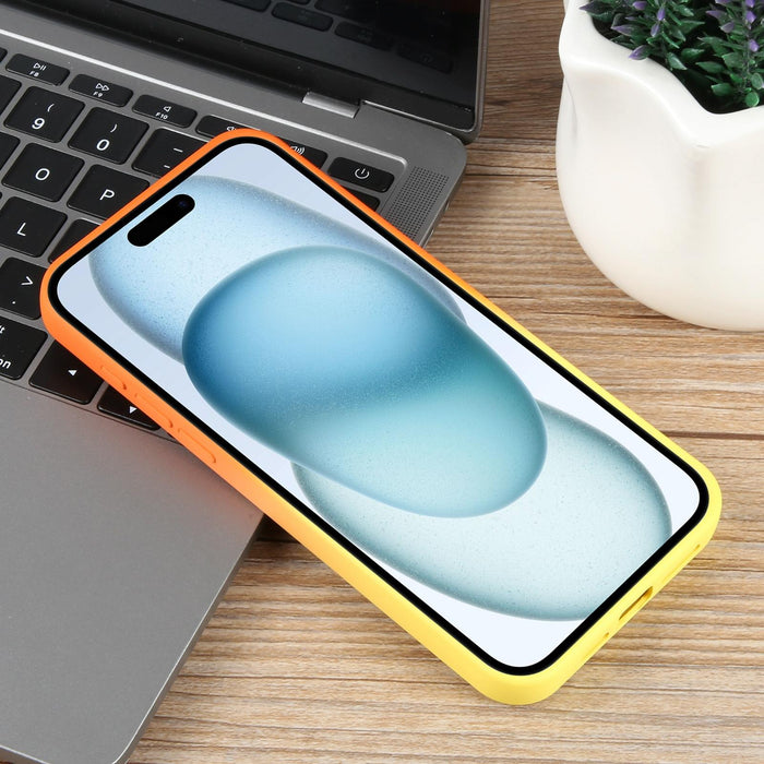 For Iphone 15 Gradient Colour Honeycomb Aromatherapy Magsafe Phone Case