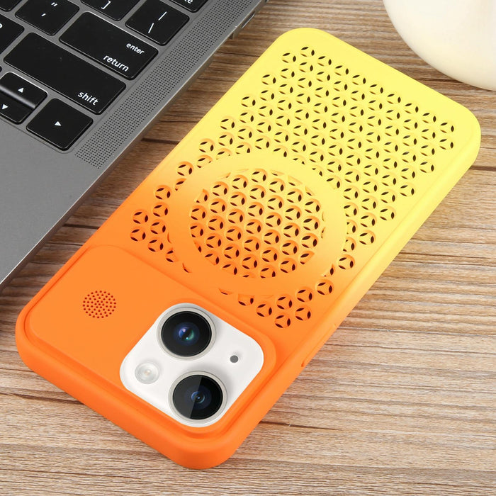For Iphone 15 Gradient Colour Honeycomb Aromatherapy Magsafe Phone Case