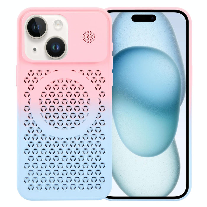 For Iphone 15 Gradient Colour Honeycomb Aromatherapy Magsafe Phone Case