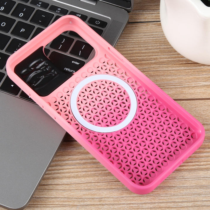 For Iphone 15 Gradient Colour Honeycomb Aromatherapy Magsafe Phone Case