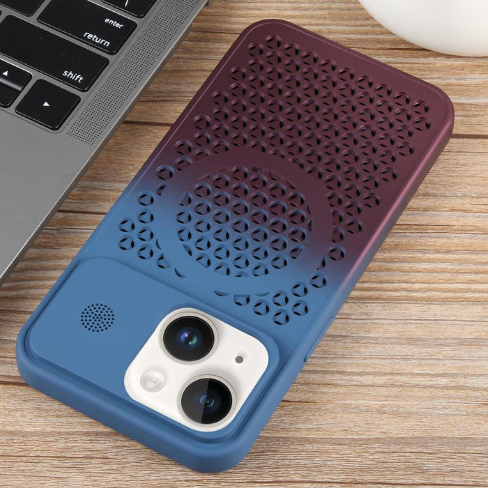 For Iphone 15 Gradient Colour Honeycomb Aromatherapy Magsafe Phone Case