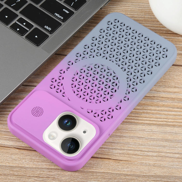 For Iphone 15 Gradient Colour Honeycomb Aromatherapy Magsafe Phone Case