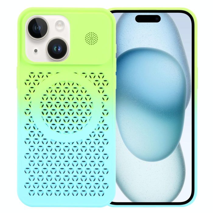 For Iphone 15 Gradient Colour Honeycomb Aromatherapy Magsafe Phone Case
