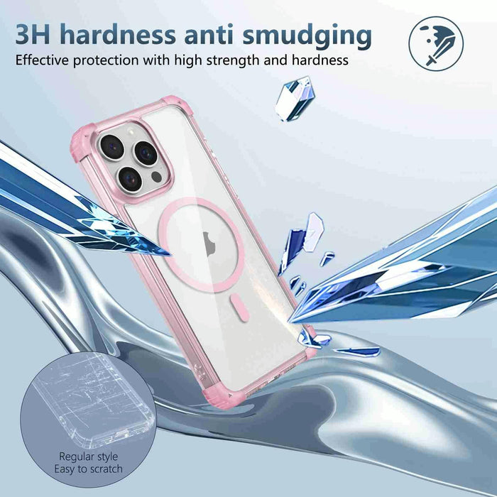 For Iphone 15 Transparent Magsafe Magnetic Phone Case