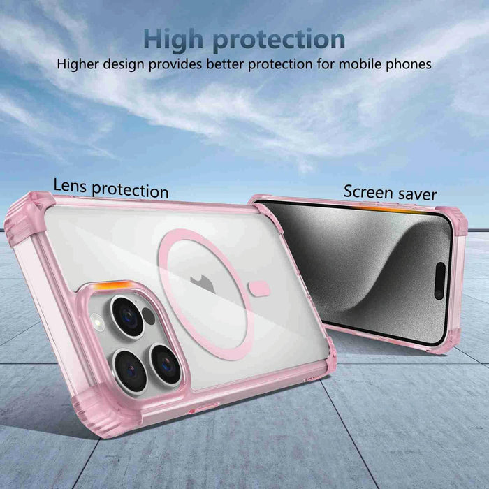 For Iphone 15 Transparent Magsafe Magnetic Phone Case