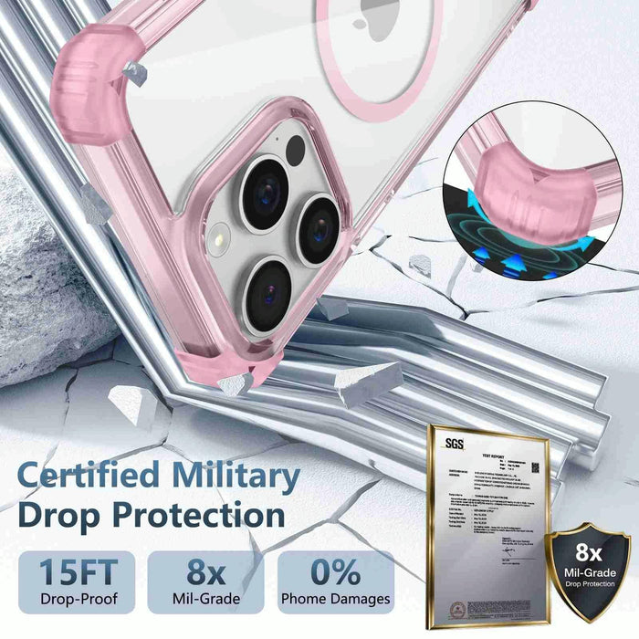 For Iphone 15 Transparent Magsafe Magnetic Phone Case