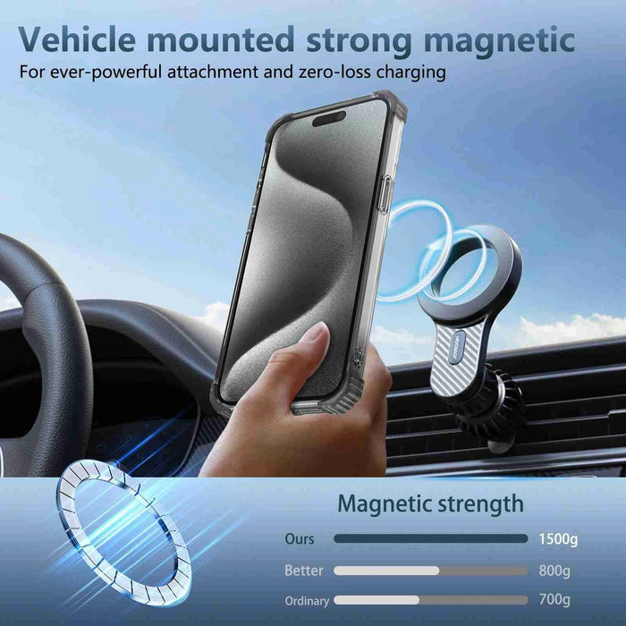 For Iphone 15 Transparent Magsafe Magnetic Phone Case