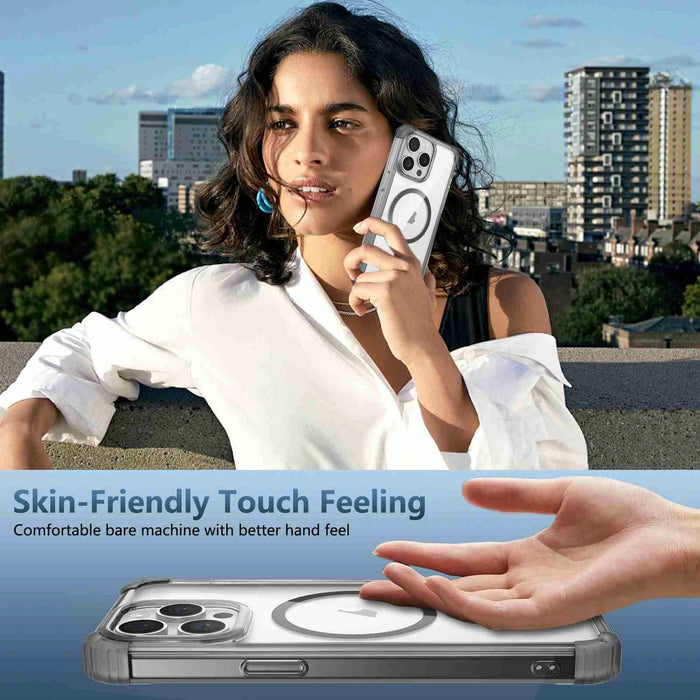For Iphone 15 Transparent Magsafe Magnetic Phone Case