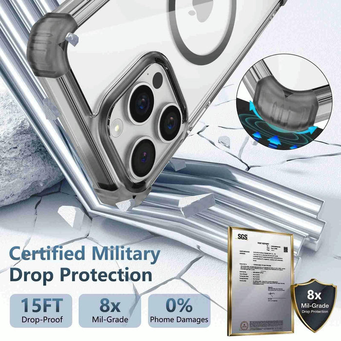 For Iphone 15 Transparent Magsafe Magnetic Phone Case