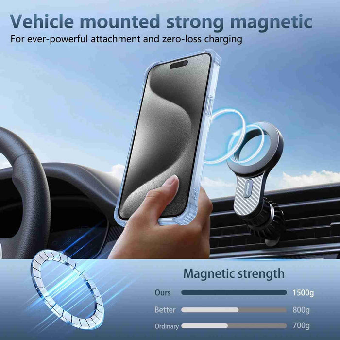 For Iphone 15 Transparent Magsafe Magnetic Phone Case