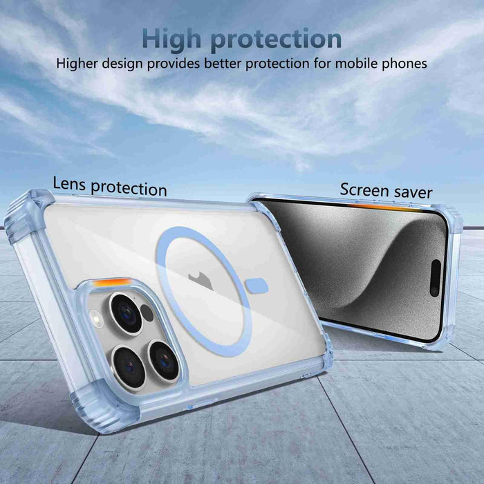 For Iphone 15 Transparent Magsafe Magnetic Phone Case
