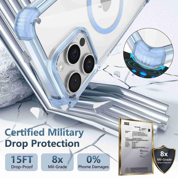 For Iphone 15 Transparent Magsafe Magnetic Phone Case