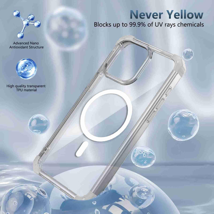 For Iphone 15 Transparent Magsafe Magnetic Phone Case