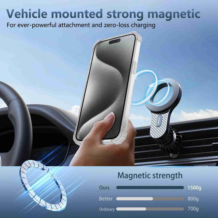 For Iphone 15 Transparent Magsafe Magnetic Phone Case