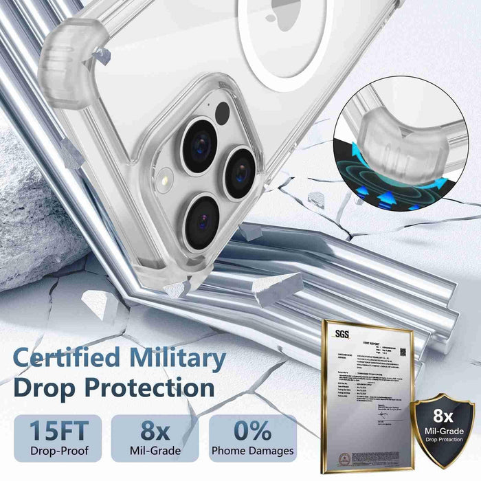 For Iphone 15 Transparent Magsafe Magnetic Phone Case