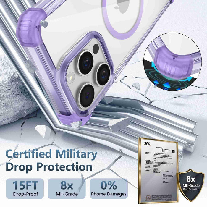 For Iphone 15 Transparent Magsafe Magnetic Phone Case