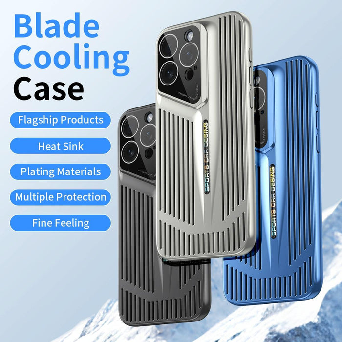 For Iphone 15 Blade Cooling Pc Full Coverage Phone Case
