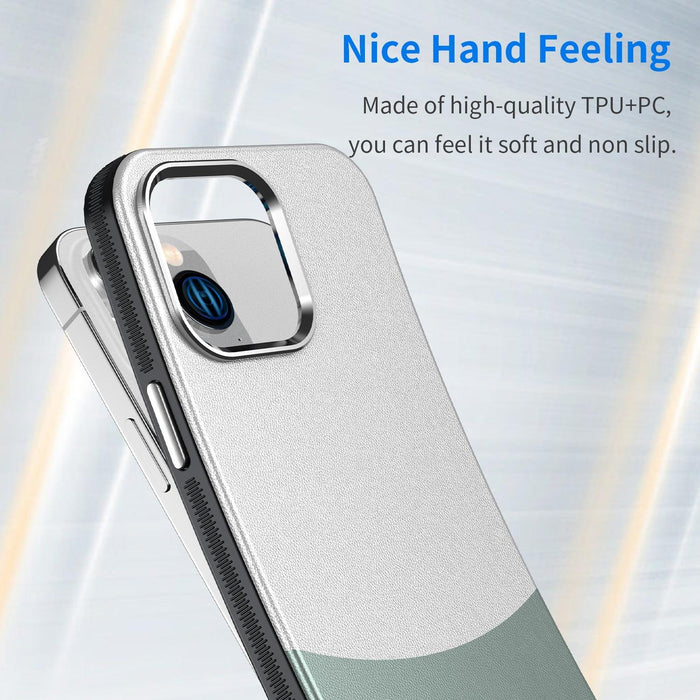 For Iphone 15 Leather Texture Magsafe Magnetic Tpu & Pc Phone Case