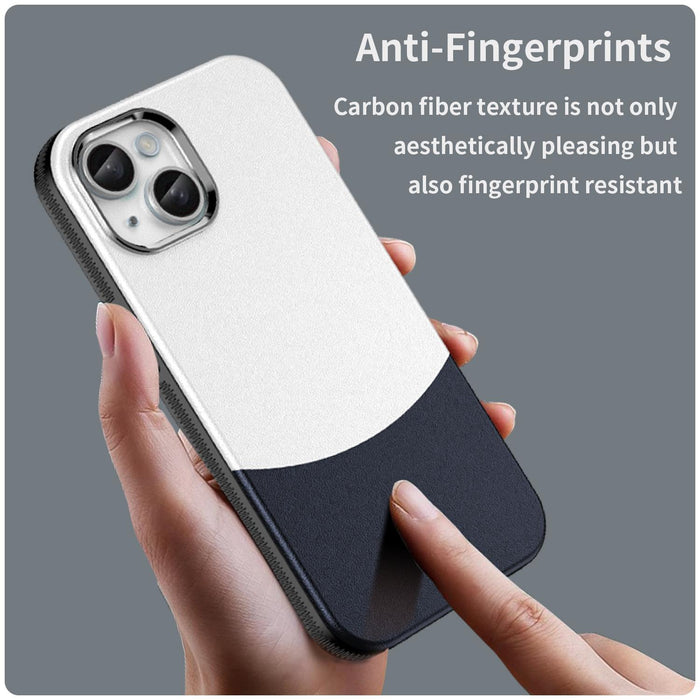 For Iphone 15 Leather Texture Magsafe Magnetic Tpu & Pc Phone Case