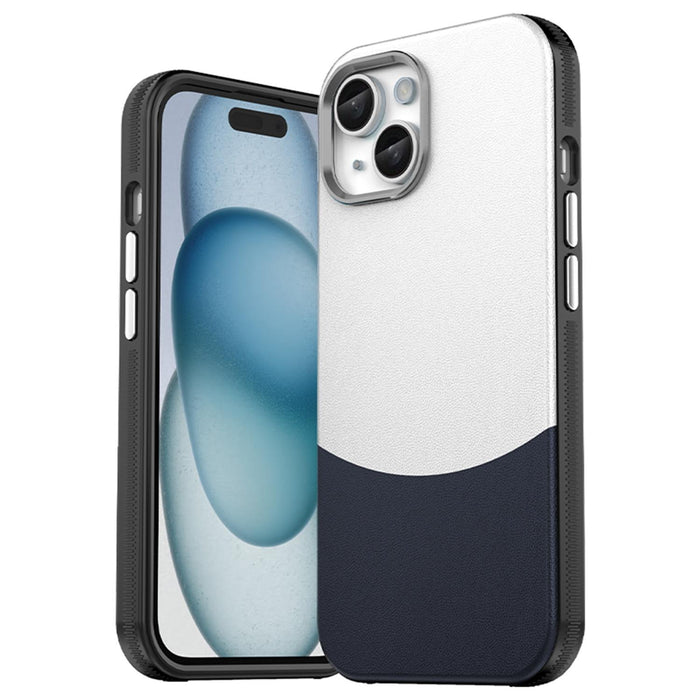 For Iphone 15 Leather Texture Magsafe Magnetic Tpu & Pc Phone Case