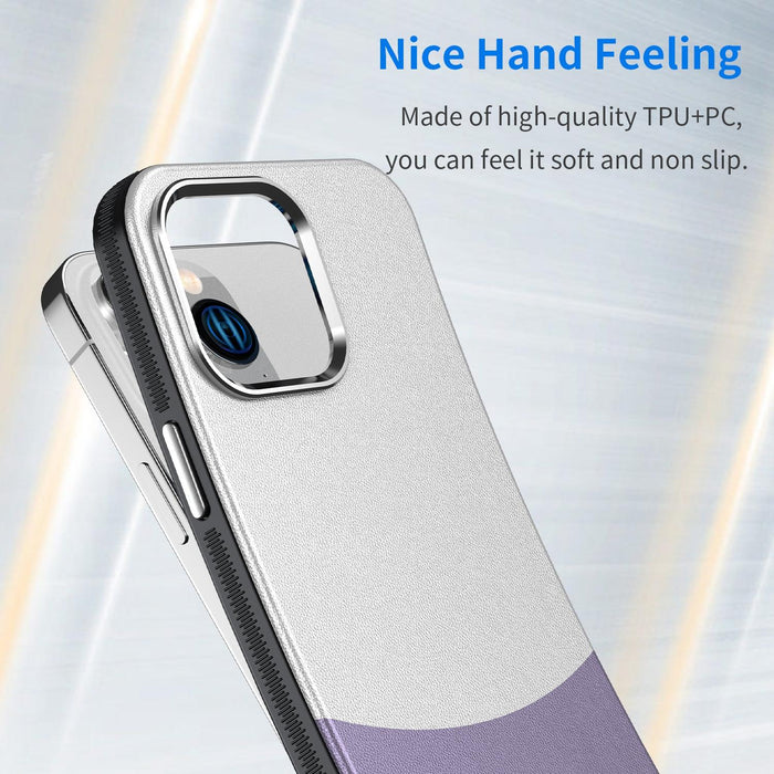 For Iphone 15 Leather Texture Magsafe Magnetic Tpu & Pc Phone Case