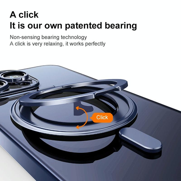 For Iphone 15 Plating Pc 360 Degree Ring Holder Magsafe Phone Case