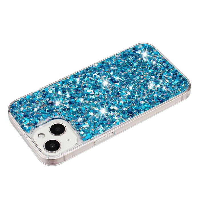 For Iphone 15 Transparent Frame Glitter Powder Tpu Phone Case