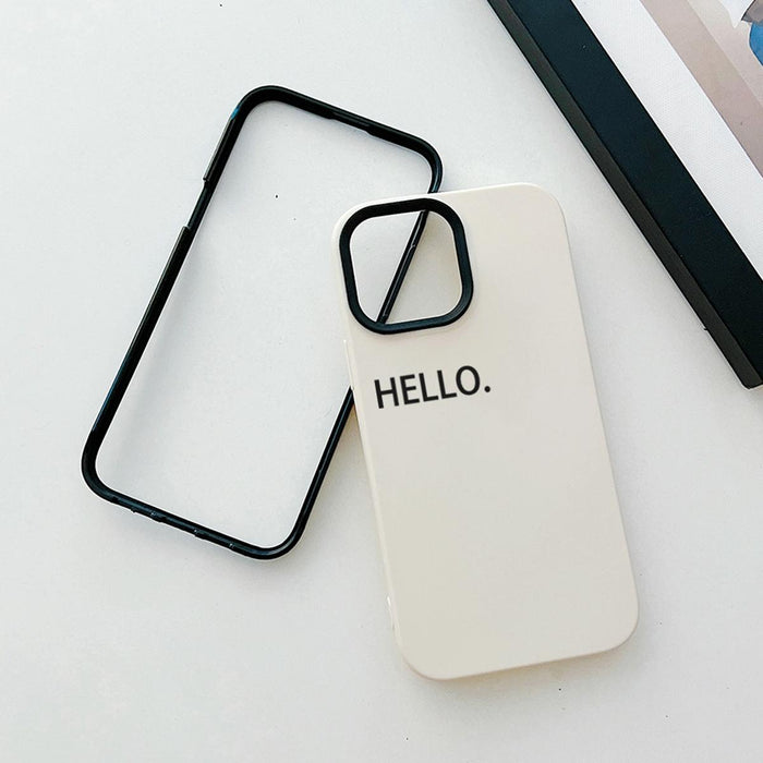 For Iphone 15 Hello Word Pc Hybrid Tpu Phone Case