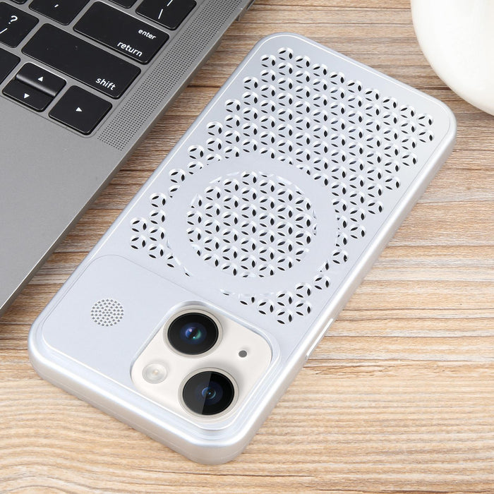 For Iphone 15 Pure Colour Honeycomb Aromatherapy Magsafe Phone Case