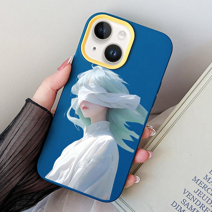 Hybrid Tpu Phone Case For Blindfolded Girl