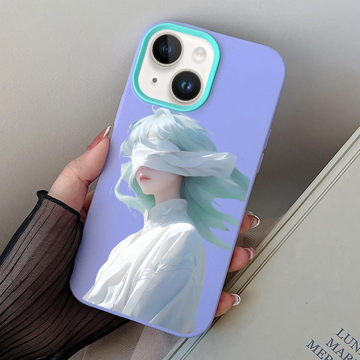 Hybrid Tpu Phone Case For Blindfolded Girl