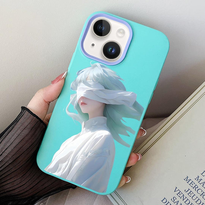 Hybrid Tpu Phone Case For Blindfolded Girl