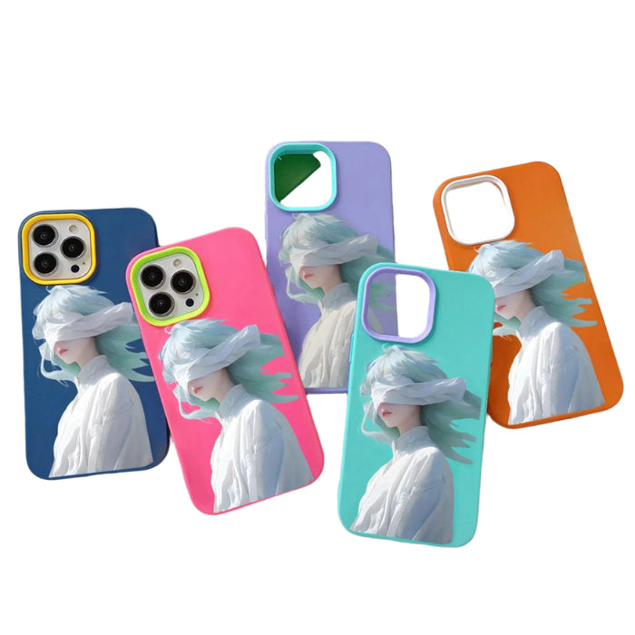 Hybrid Tpu Phone Case For Blindfolded Girl