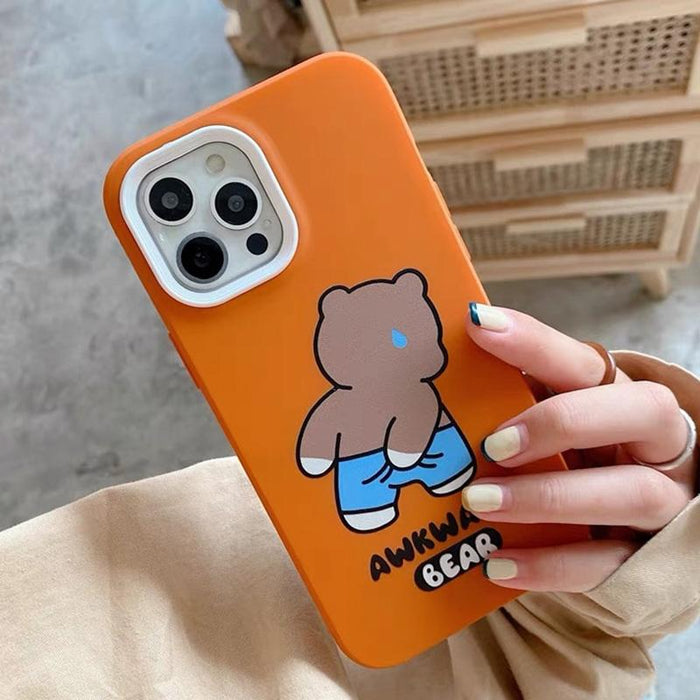 For Iphone 15 Awkward Bear Pc Hybrid Tpu Phone Case